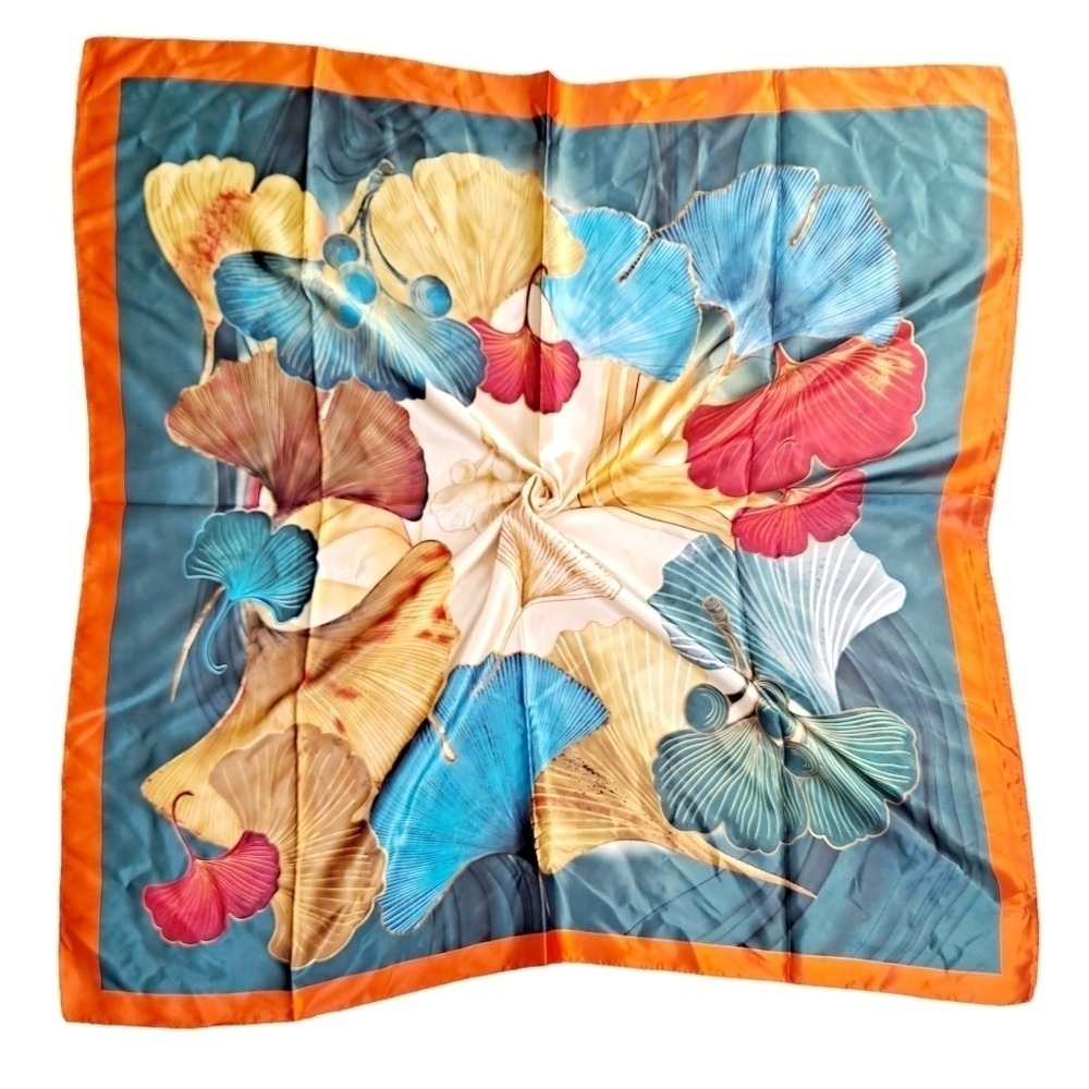Boho Satin square scarf art to wear retro Mushroom Bandana neck hair 💖